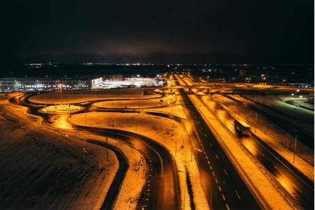 image of road network at night